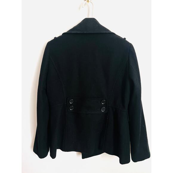 Kenneth Cole Reaction Womens Black Wool Blend Peacoat Size 10 Jacket - Picture 11 of 11